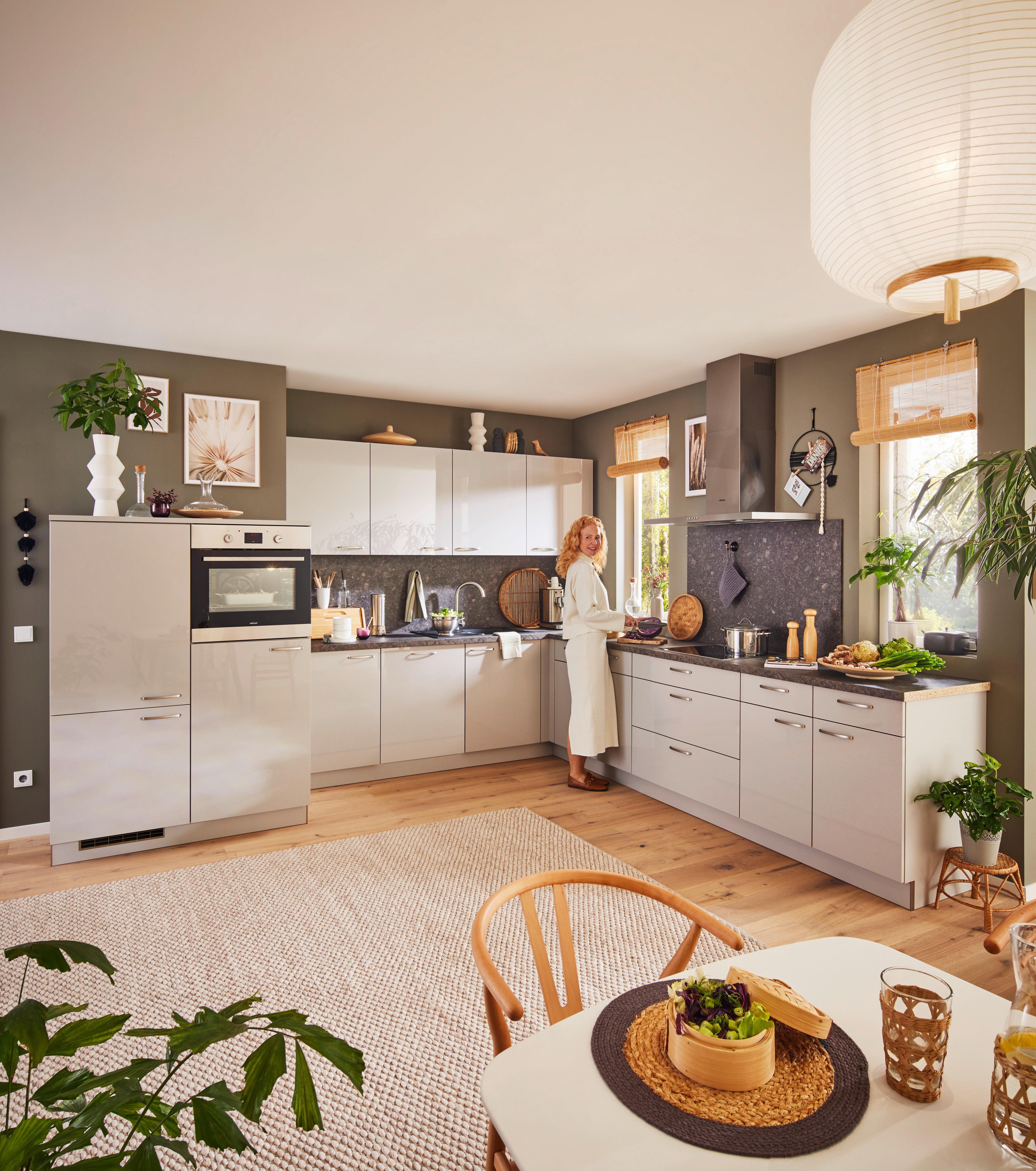 Eckküche Star ohne Geräte 355 cm Grau Modern - Grau, Basics, Holzwerkstoff (355/365cm) - Express