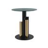 Beistelltisch mit Glasplatte Rund Ontario, Grau/Gold - Goldfarben/Grau, MODERN, Glas/Metall (46/46/52cm) - Kayoom