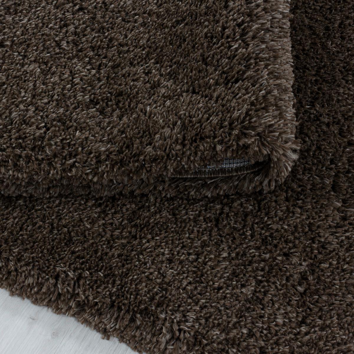 Hochflor Teppich Braun Naturfaser Fluffy 80x150 cm - Braun, Basics, Textil (80/150cm)