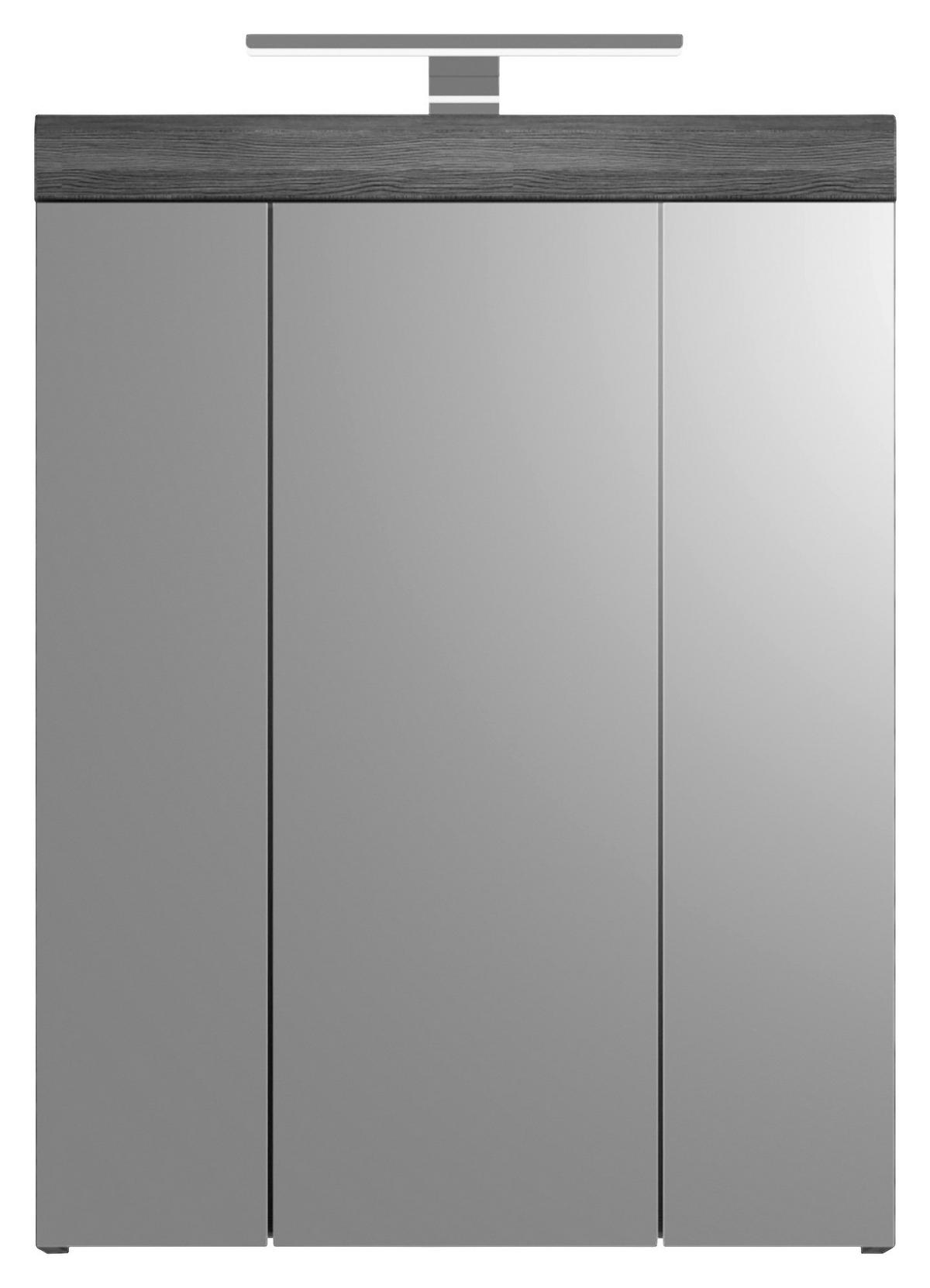 Spiegelschrank Scout - Weiß Hochglanz/Anthrazit, MODERN, Holzwerkstoff (60/79/18cm) - MID.YOU