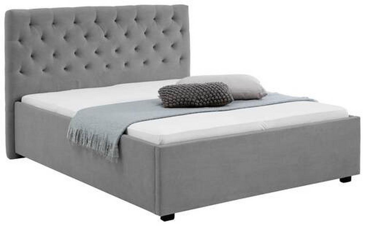 Polsterbett Miami 180x200cm Hellgrau - Hellgrau/Schwarz, Basics, Textil (196/120/212cm) - MID.YOU