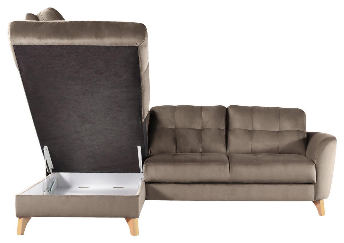 Ecksofa Nordic, Beige S: 190x236 cm - Beige/Buchefarben, Design, Textil (190/236cm) - Livetastic