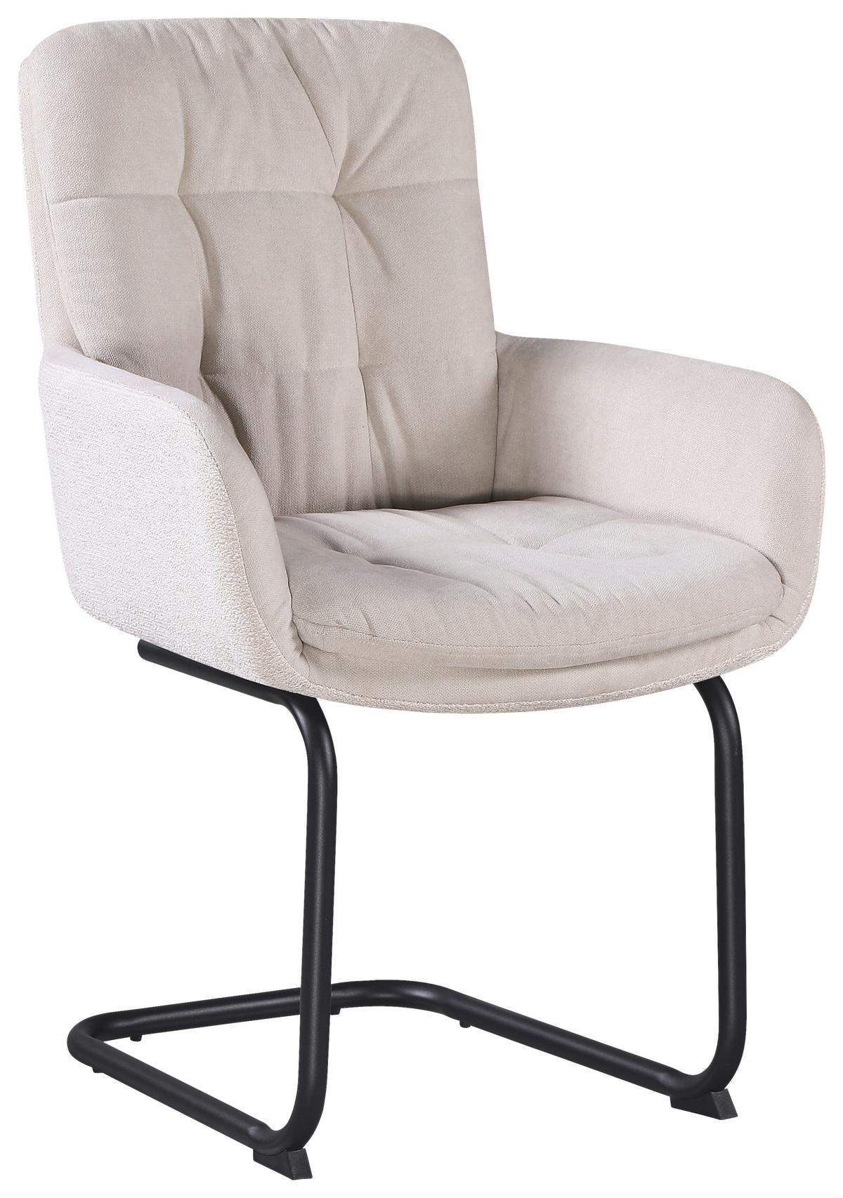 ŽIDLE S PODRUČKAMI NOVA - černá/béžová, Moderní, kov/textil (61/91/65cm) - Premium Living