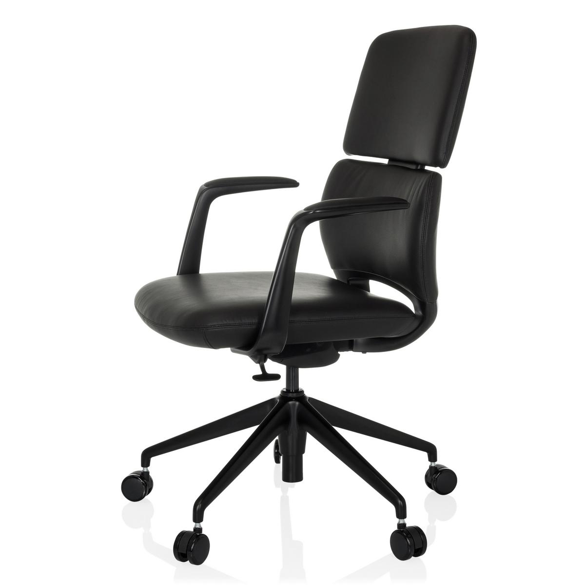 Drehstuhl Schwarz B: 62 cm - Schwarz, MODERN, Leder/Kunststoff (62/98-108/60cm) - MID.YOU