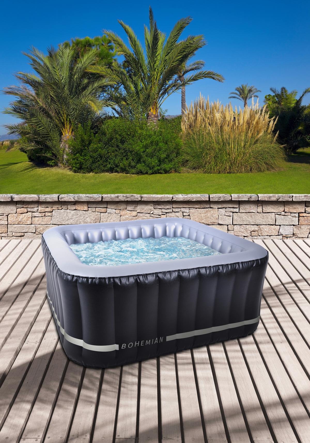 Whirlpool Aufblasbar 158x158x70 cm - Schwarz, Basics, Kunststoff/Metall (158/158/70cm)