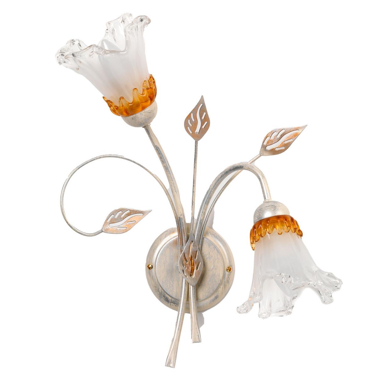 Wandleuchte 4998/Ap2 - Weiß, KONVENTIONELL, Glas/Metall (35/45cm)