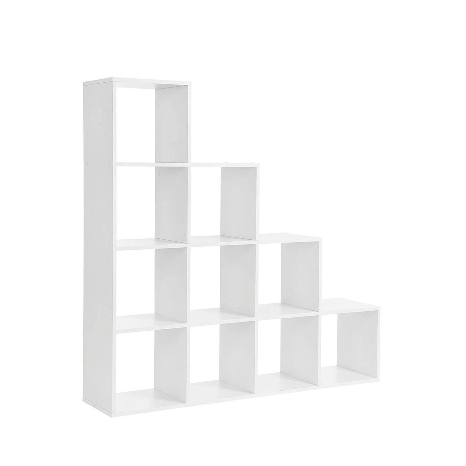 Regal Mit 10 Würfel B: 130 cm, Weiß - Weiß, Basics, Holzwerkstoff (129,5/129,5/29cm) - Boxxx