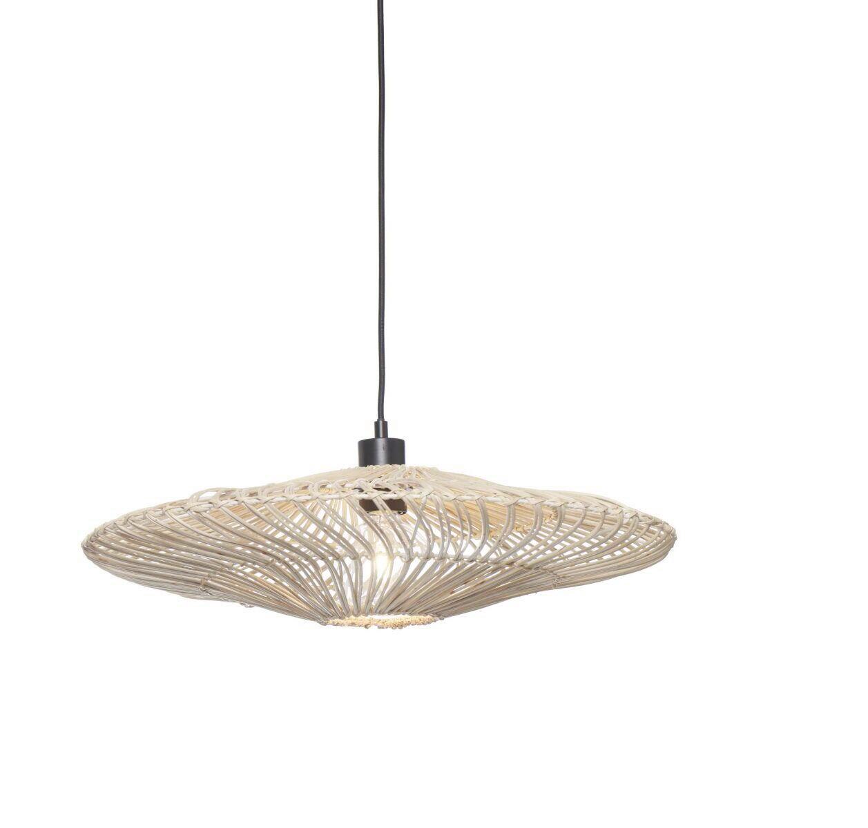 HÄNGELEUCHTE ZANZIBAR/H/5514/W - Weiß, Trend, Naturmaterialien (55/14cm) - Good & Mojo