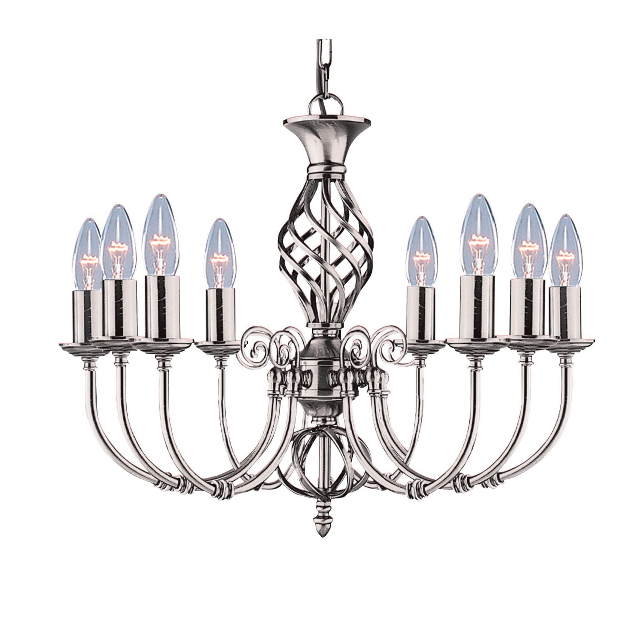 Hängeleuchte 4489-8 - Silberfarben, Design, Metall (62/62/44cm)