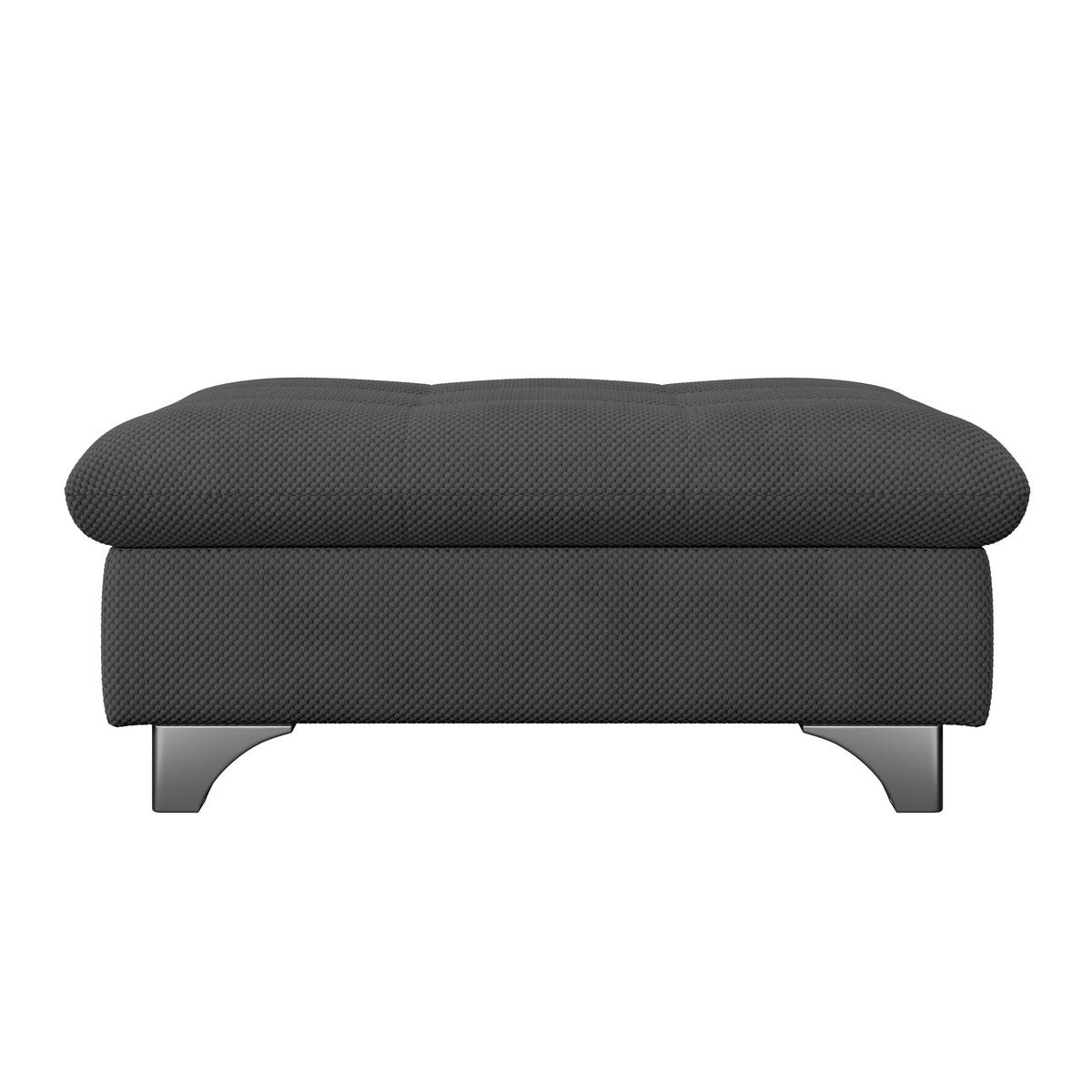 Hocker Gemini Schwarz, B: 108cm - Chromfarben/Anthrazit, KONVENTIONELL, Textil (108/46/108cm)