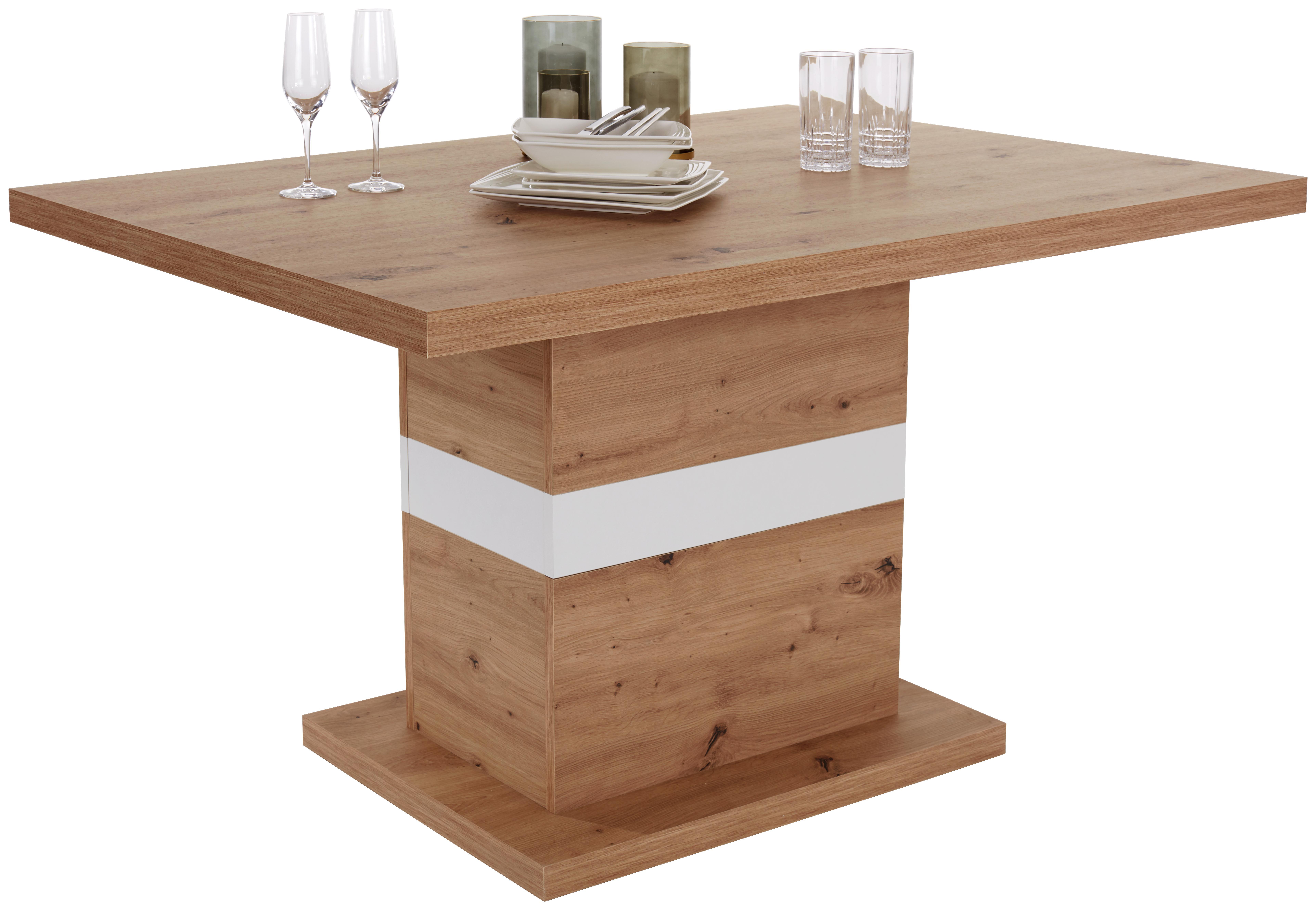 Étkezőasztal Kashmir - Tölgyfa/Világosszürke, modern, Fa (140/76,7/90cm) - James Wood