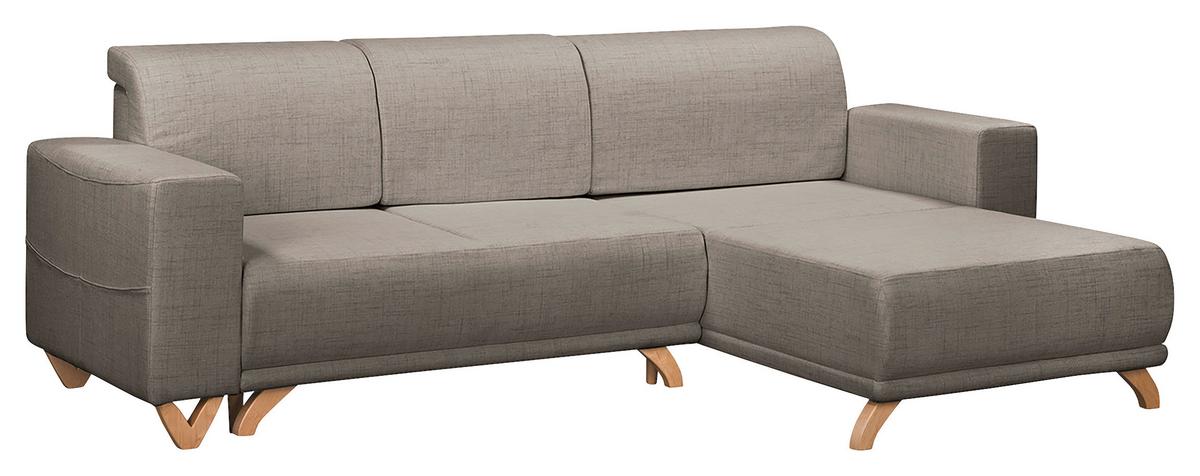 Ecksofa Bella Graphitfarben S: 257x174 cm - Wengefarben/Graphitfarben, Design, Textil (257/174cm) - Livetastic