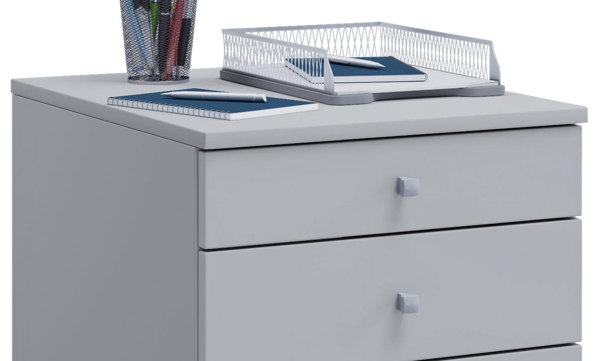 Rollcontainer Grau Lona Mini 42x57x50 Cm - Grau, Basics, Holzwerkstoff/Kunststoff (42/57/50cm) - MID.YOU