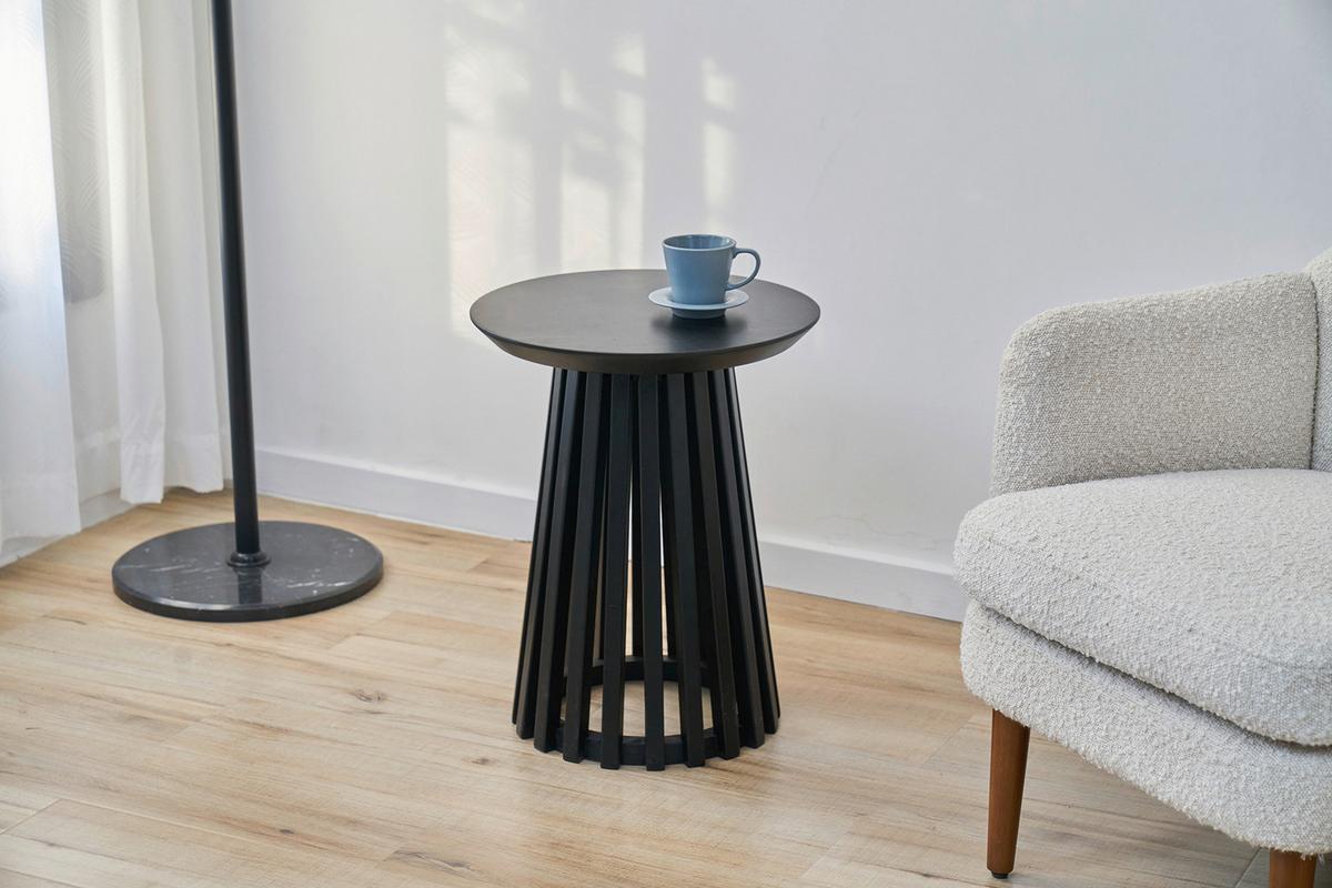 Beistelltisch Schwarz B: 40 cm - Schwarz, Design, Holz (40/40/50cm) - MID.YOU