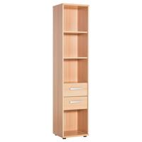 Aktenregal Serie 1400 B: 39,3 cm Buche Dekor - Buchefarben/Schwarz, Basics, Holzwerkstoff (39,3/182,4/34,5cm) - MID.YOU