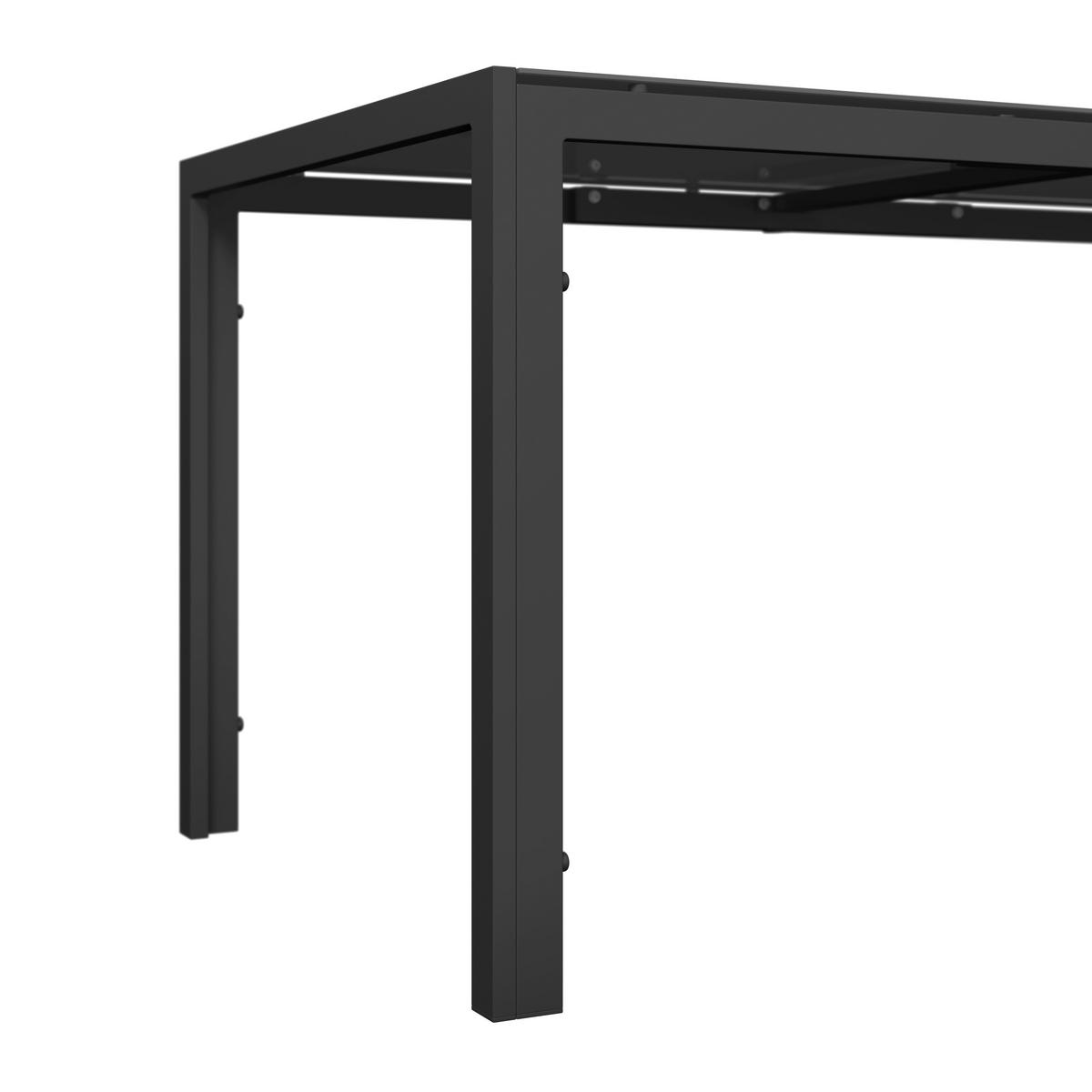 Gartenset Barcelona - Dunkelgrau, MODERN, Glas/Textil (150/73/80cm) - Beldano