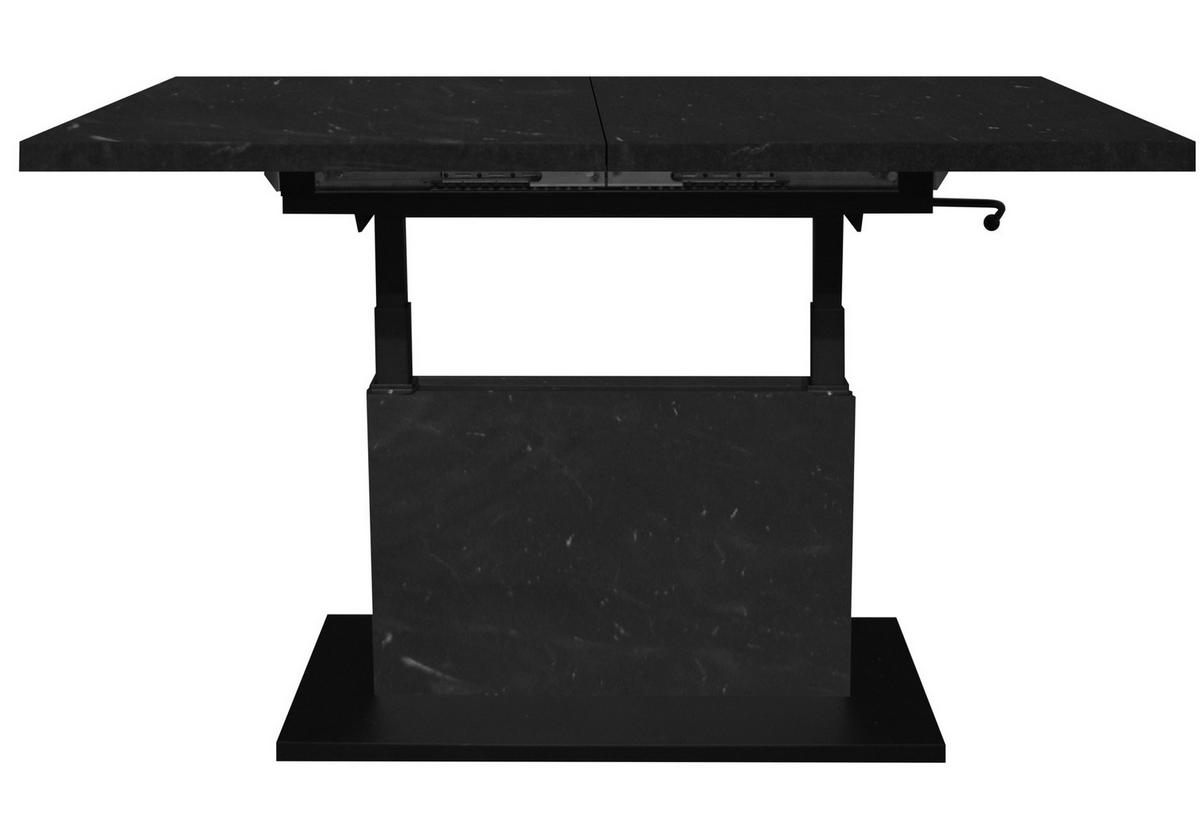 Couchtisch Lift Schwarz B: 120 Cm - Schwarz/Eiche Artisan, Design, Holzwerkstoff/Metall (120-160/56-75/70cm) - MID.YOU