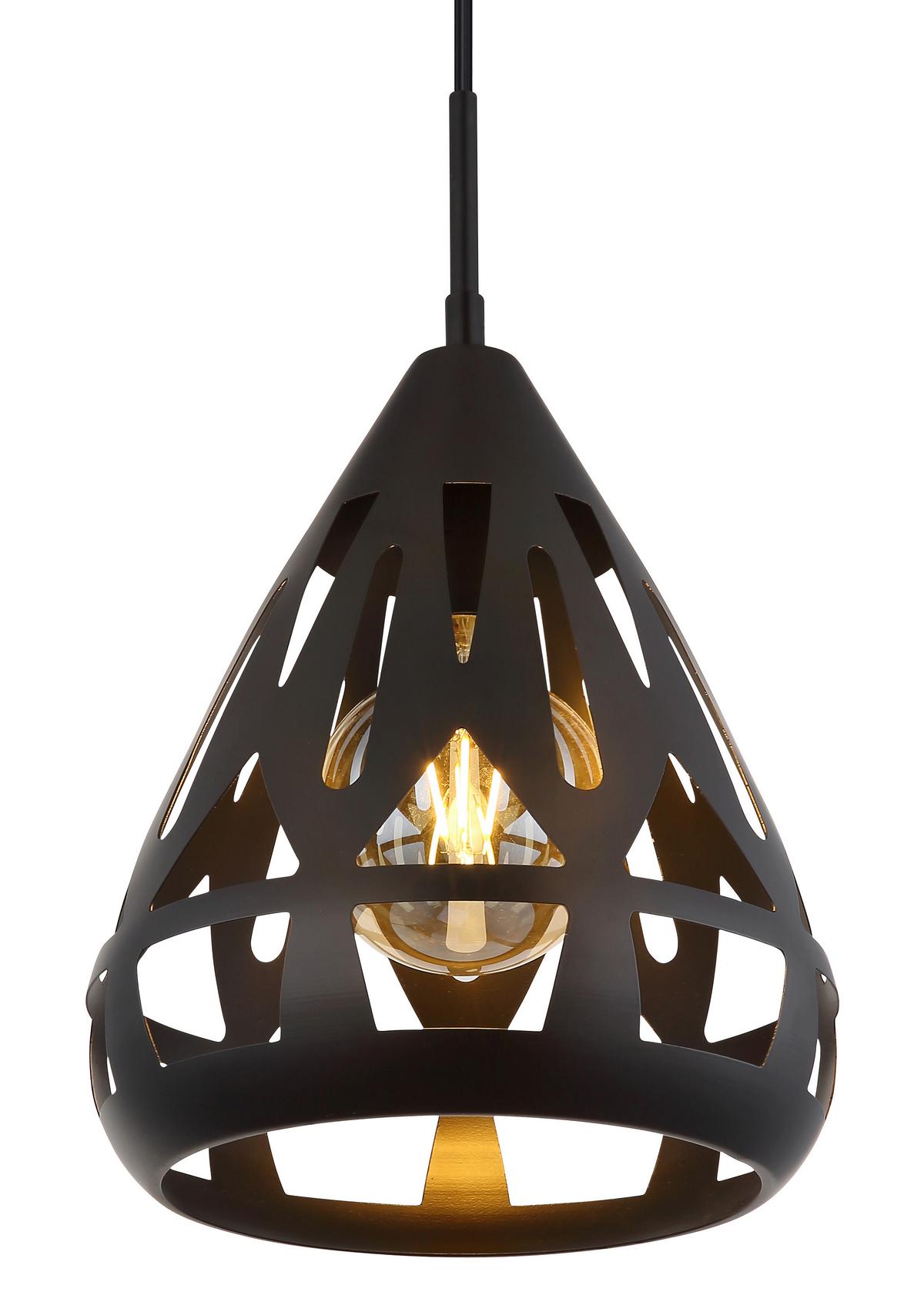 Hängeleuchte 15889h - Schwarz, Basics, Kunststoff/Metall (23/120cm) - Globo
