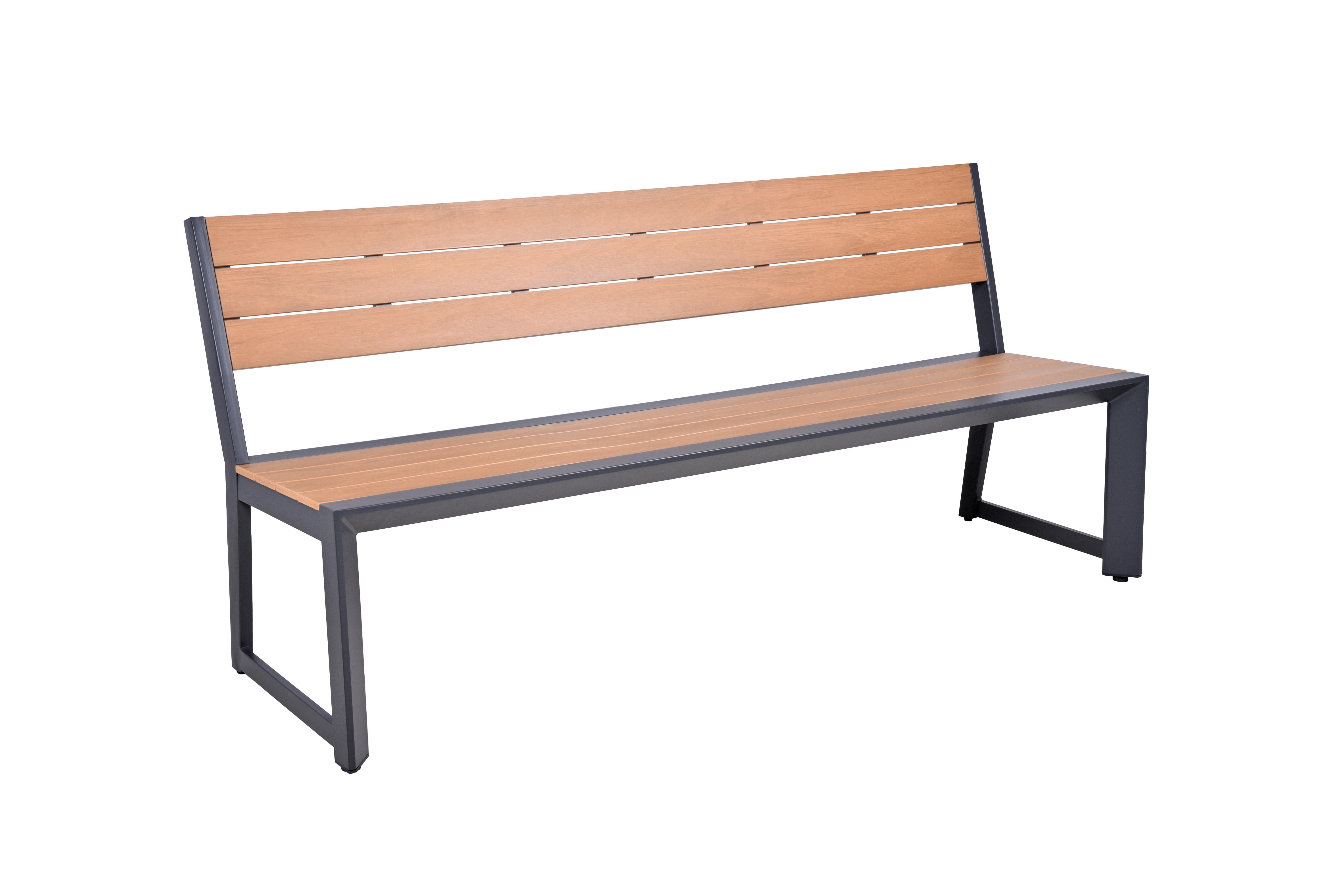 Gartenbank Silea - Anthrazit/Braun, Basics, Kunststoff/Metall (55/81/180cm) - Gardenson