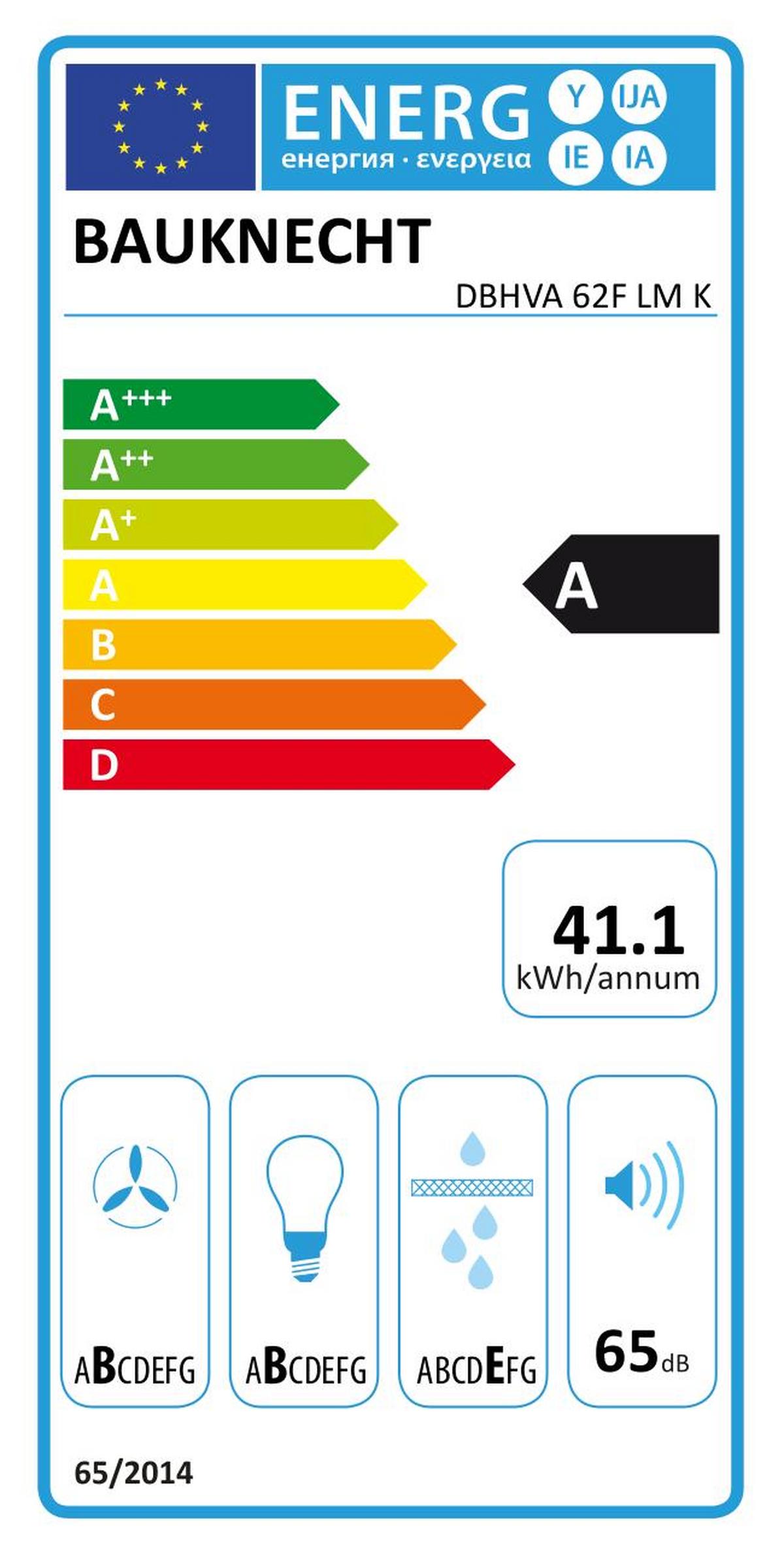 Dunstabzugshaube Dbhva62f Lm K Schwarz B: 59,8 Cm, Led - Schwarz, Basics (59,8/77,5/25cm) - Bauknecht