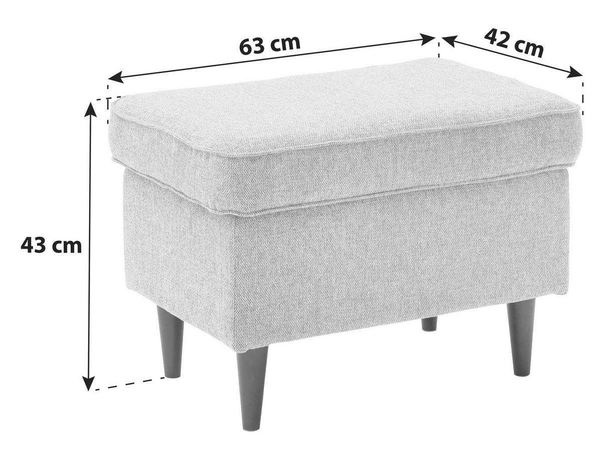 Hocker Oskar - Anthrazit/Schwarz, Basics, Holzwerkstoff/Textil (63/43/42cm) - MID.YOU