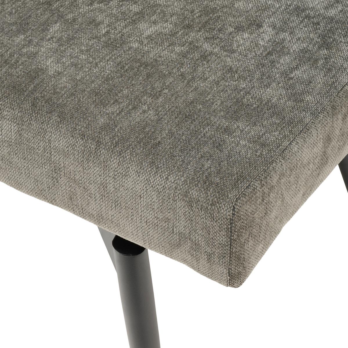 Sitzbank Tinos Mit Lehne Dunkelgrau, B: 140 Cm - Dunkelgrau/Schwarz, KONVENTIONELL, Textil/Metall (140/88/62cm) - MID.YOU