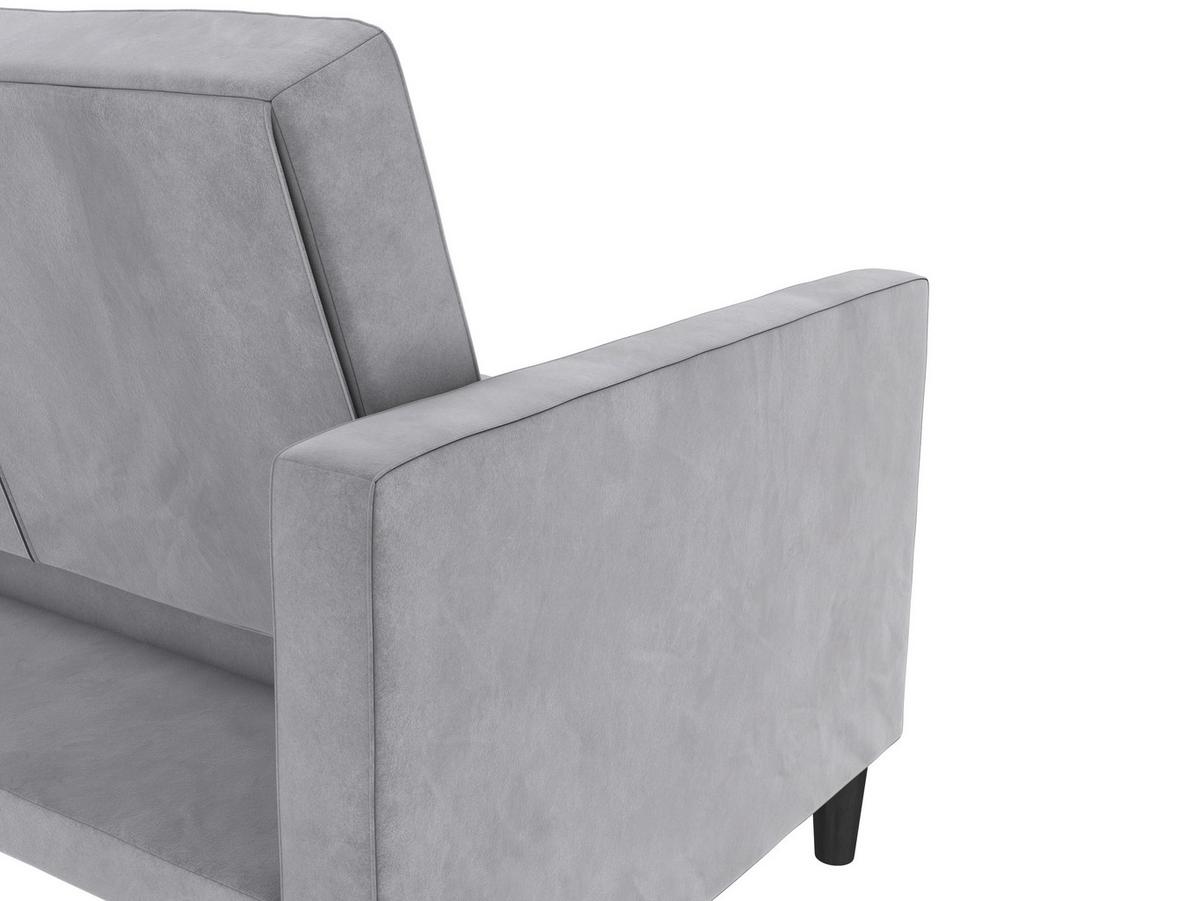 Schlafsofa Palermo Grau, mit Schlaffunktion - Schwarz/Grau, Basics, Textil (207/86cm) - Livetastic