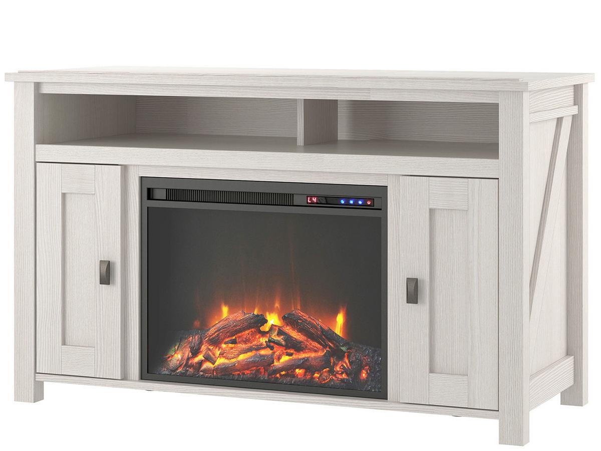 Lowboard Farmington Weiß B: 121cm - Weiß, Design, Glas/Holzwerkstoff (121/75/40cm) - MID.YOU