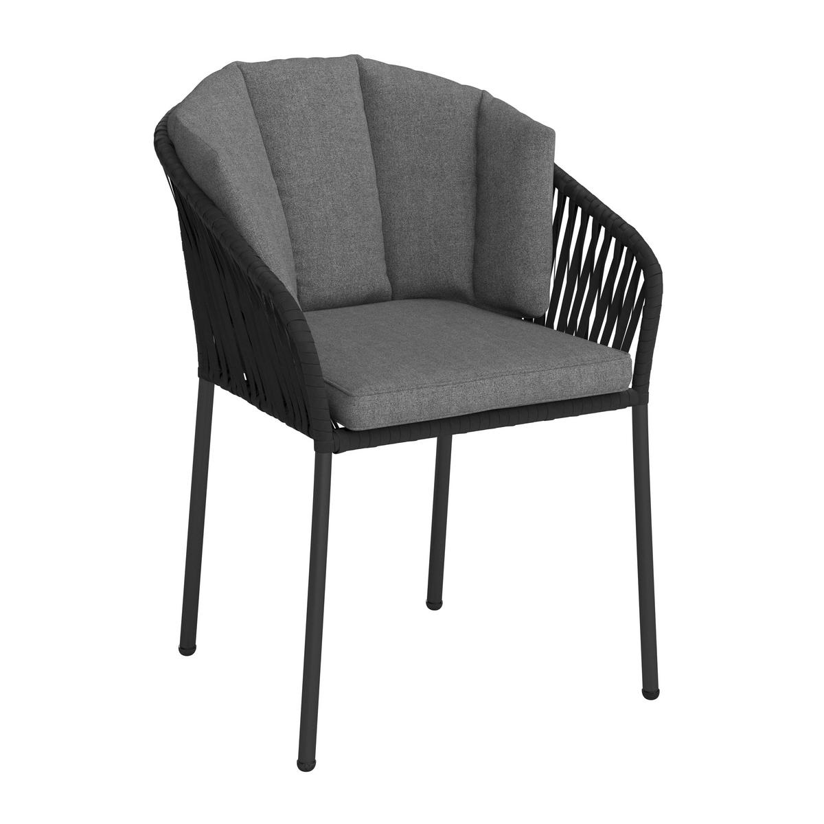 Sada záhradných křesel LEO - tmavě šedá/antracitová, Moderní, kov (59/78/61cm) - Bessagi Garden