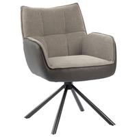 Armlehnstuhl Verona Grau B: 60 cm - Schwarz/Grau, MODERN, Textil/Metall (60ml) - MID.YOU