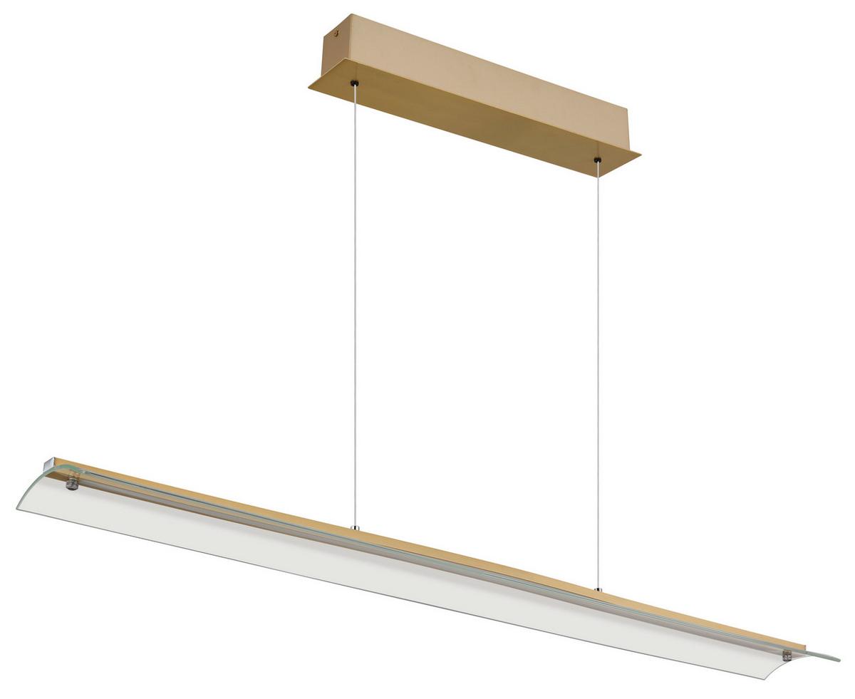 LED-Hängeleuchte 17017m - Klar/Messingfarben, Design, Glas/Metall (100/12/150cm) - Globo