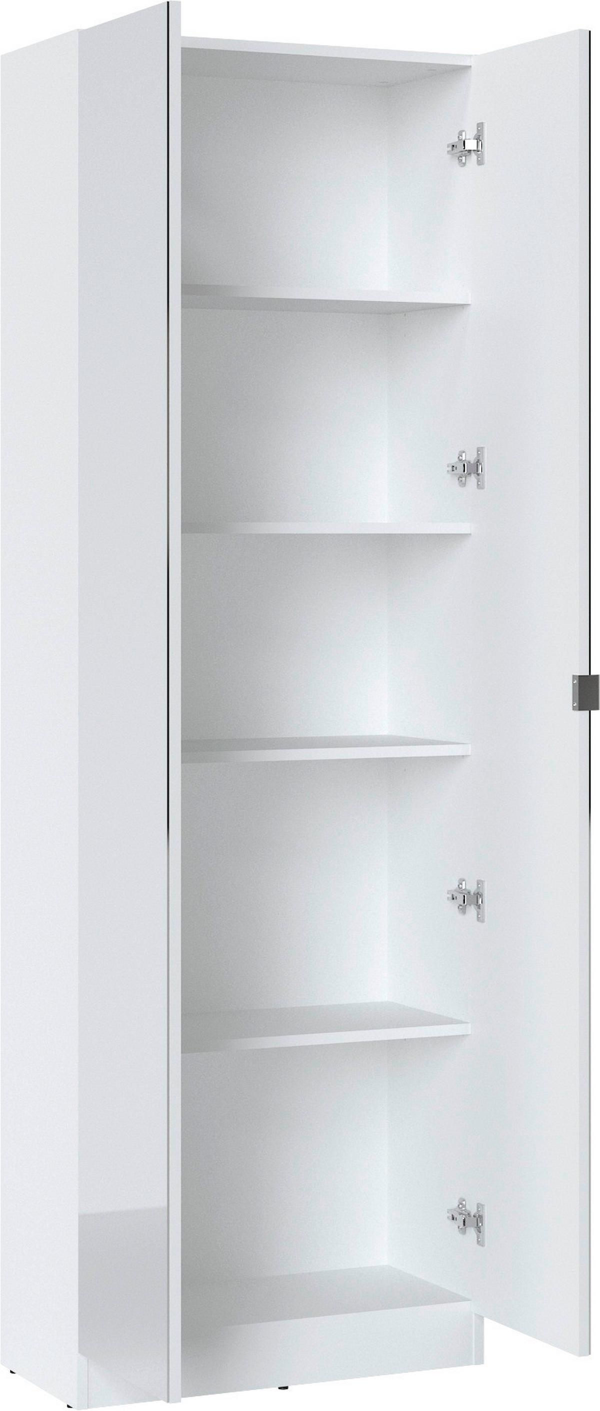 Mehrzweckschrank Lena Weiß B: 65 cm - Weiß, Trend, Glas/Holzwerkstoff (65/195,5/33cm)