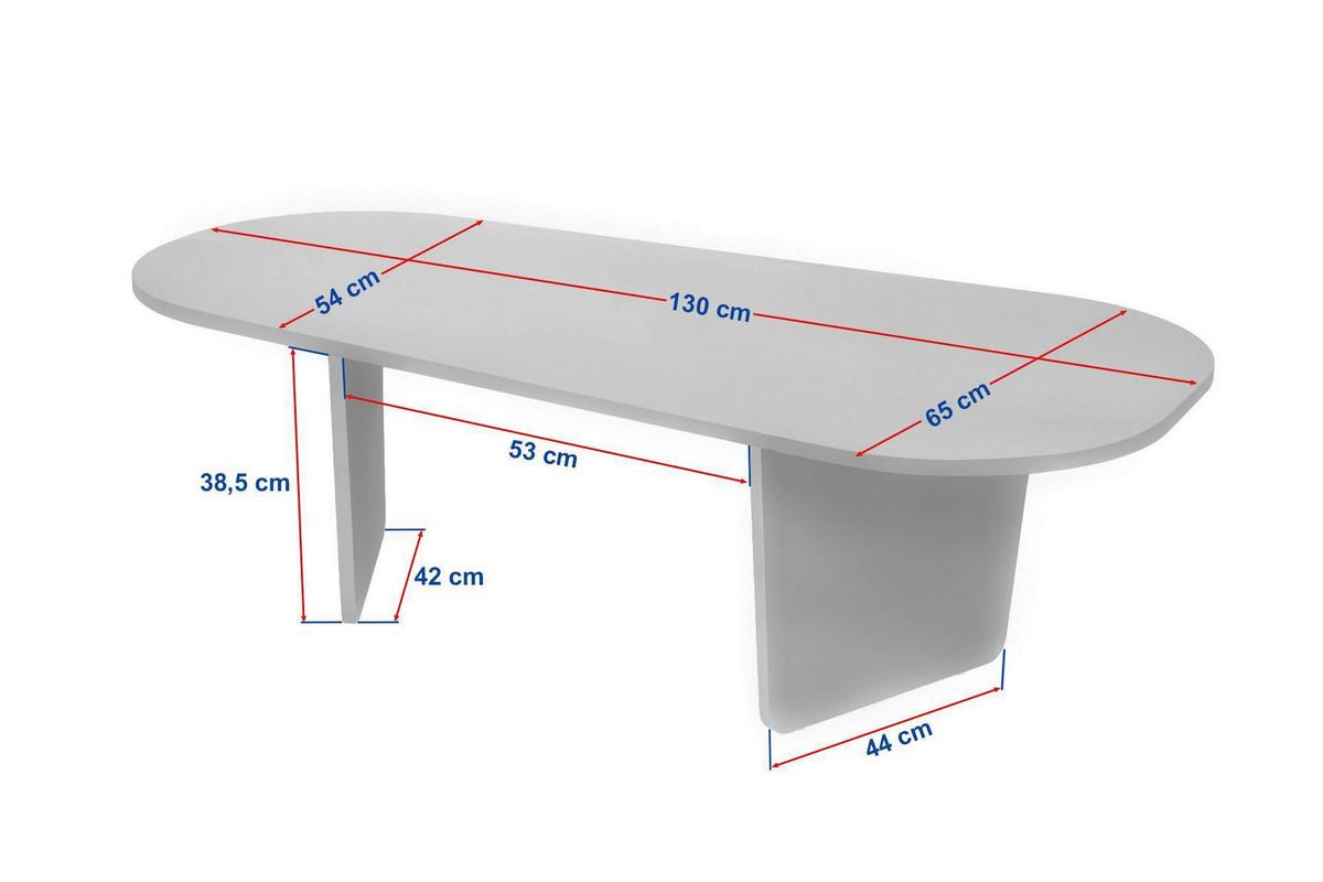 Couchtisch Ovalis Creme/Walnussfarben L: 130cm - Walnussfarben/Creme, Design, Holzwerkstoff (130/65/40cm) - MID.YOU