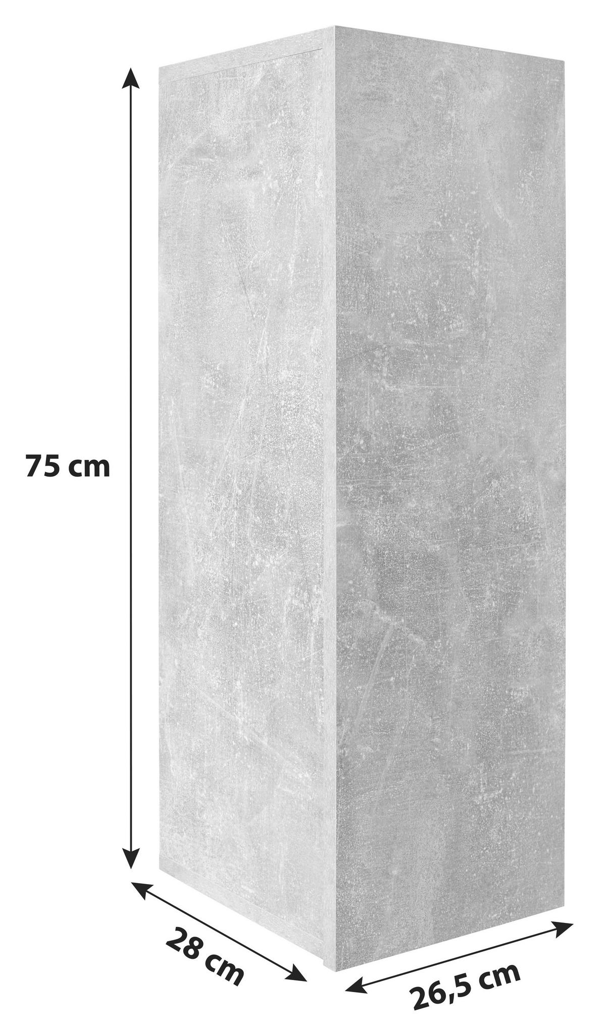 Hängeschrank Halma B: 26,5 cm Betonoptik - Grau, MODERN, Holzwerkstoff (26,5/75/28cm)