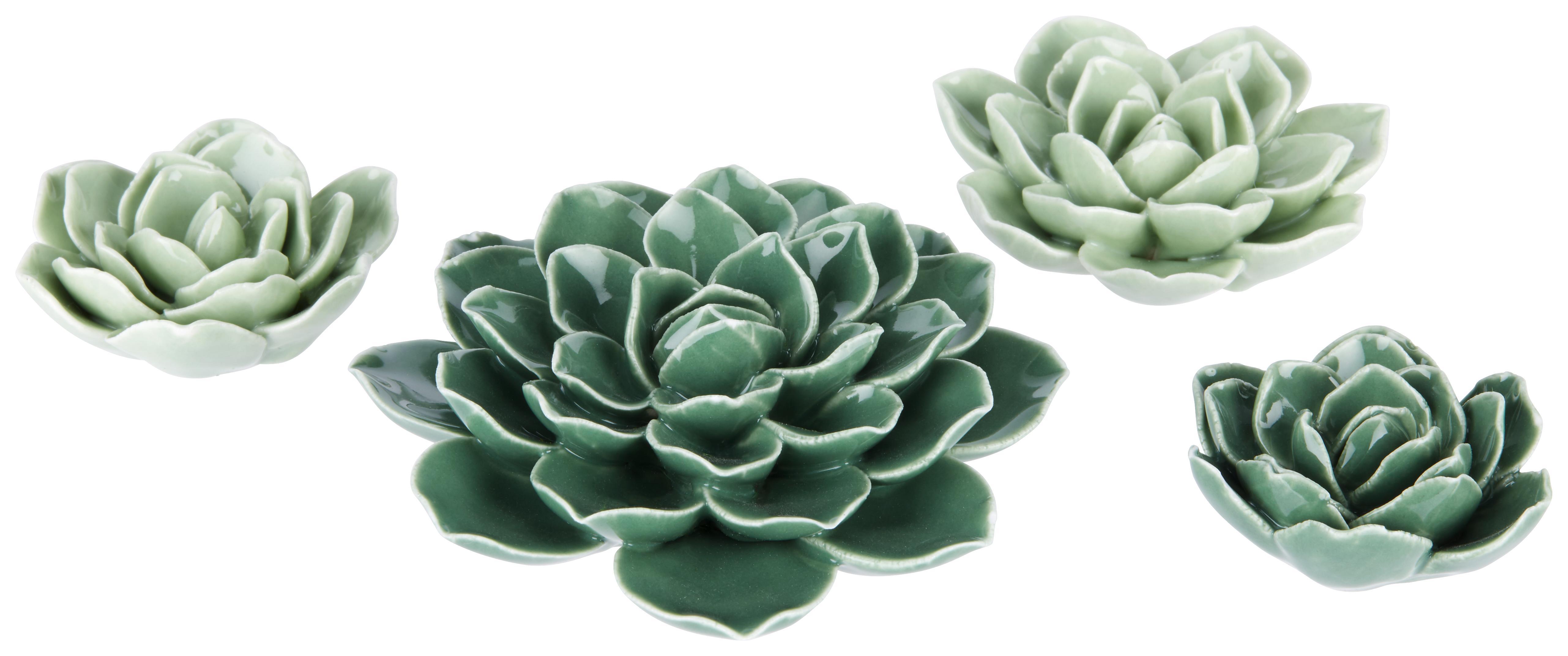 Květina Dekorační Lea - zelená, keramika (9/9/3,5cm) - Mömax modern living