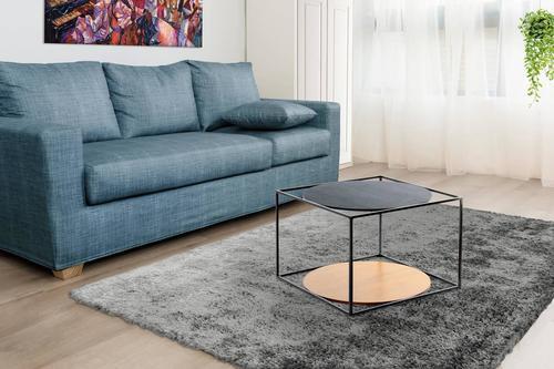 Beistelltisch In Würfelform Cody, Schwarz/braun - Schwarz/Braun, Basics, Holzwerkstoff/Metall (50/50/36cm) - Kayoom