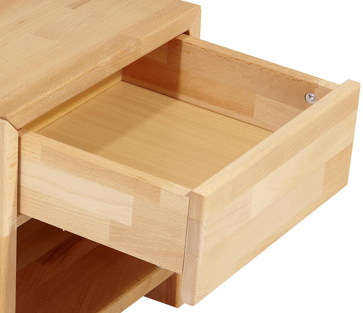 NOČNÍ STOLEK ELISABETH - jádrový buk, Konvenční, dřevo (40/40/33cm)
