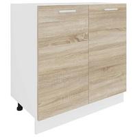 Küchenunterschrank Esilo B: 80 cm Weiß/Eiche Dekor - Weiß/Sonoma Eiche, KONVENTIONELL, Holzwerkstoff (80/82/46cm) - MID.YOU