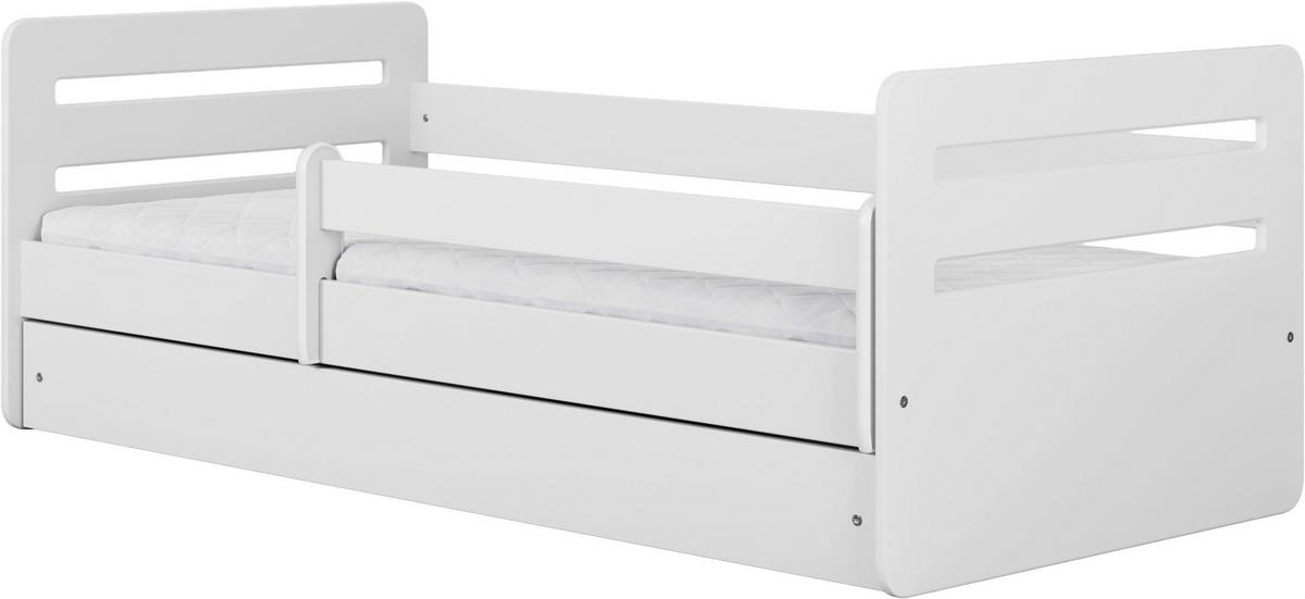 Kinder-/Juniorbett Tomi Weiß B: 80cm - Birkefarben/Weiß, MODERN, Holz/Holzwerkstoff (80/160cm) - MID.YOU