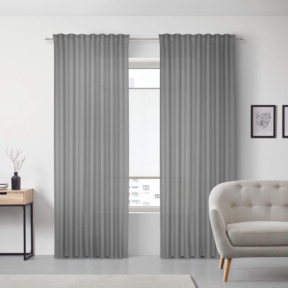 Hotový závěs ADELA - šedá, Romantický / Rustikální, plast (140/245cm) - Bessagi Home