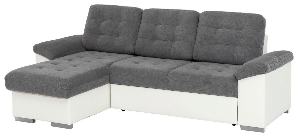 Eckschlafsofa Australia Creme/dunkelgrau S: 148x232 Cm - Dunkelgrau/Creme, MODERN, Textil (148/232cm) - MID.YOU