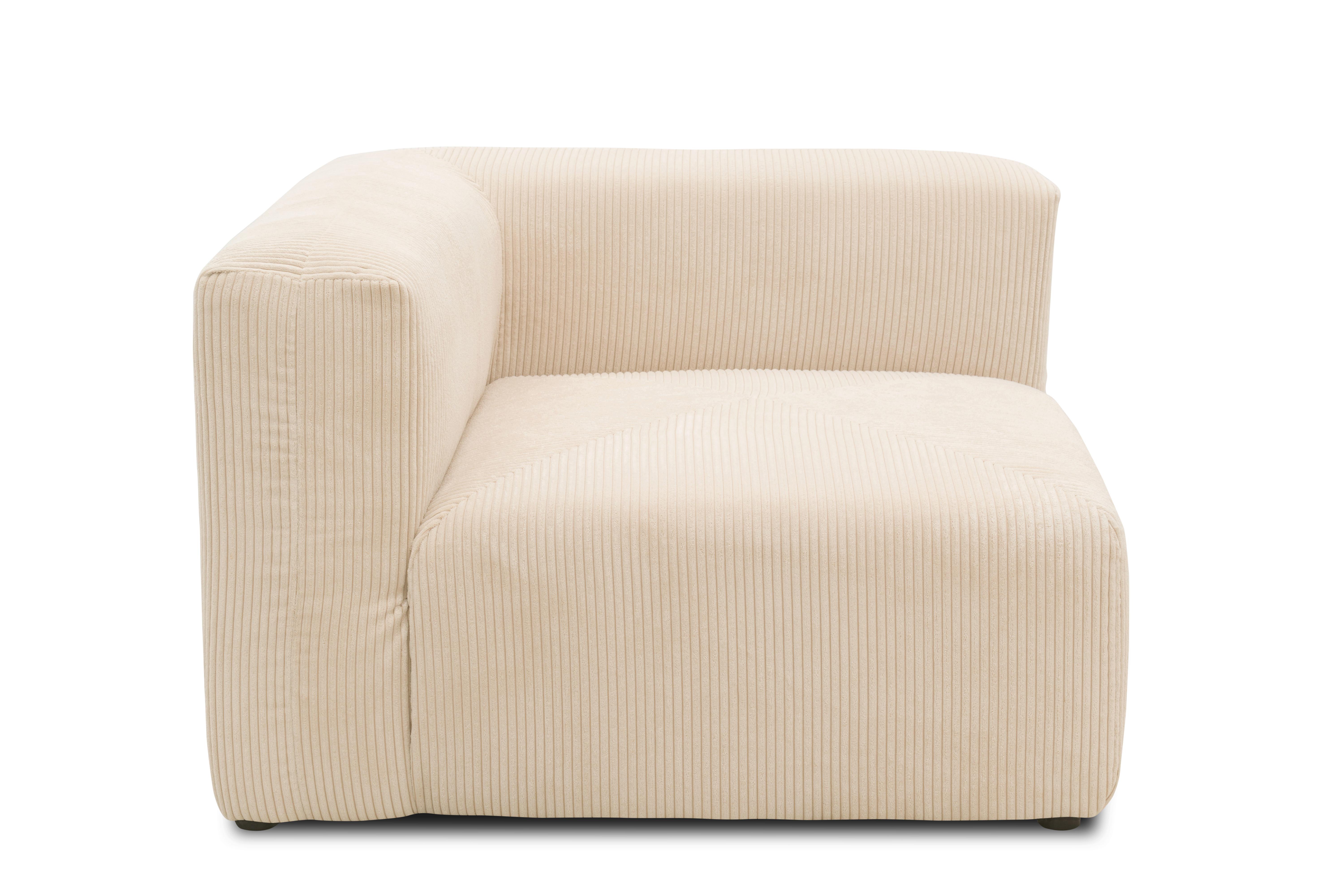 Sofaelement Creme B: 108 cm - Creme/Schwarz, Design, Textil (108/69/108cm) - MID.YOU