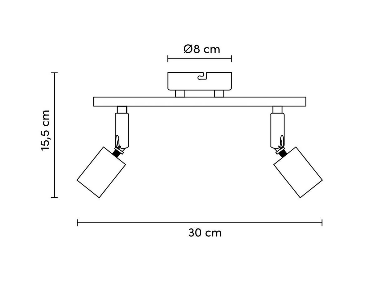Bodové svietidlo MOLLY, D/Š/V: 30/8/15,5 CM - čierna, Konventionell, kov (30/8/15,5cm) - Mömax