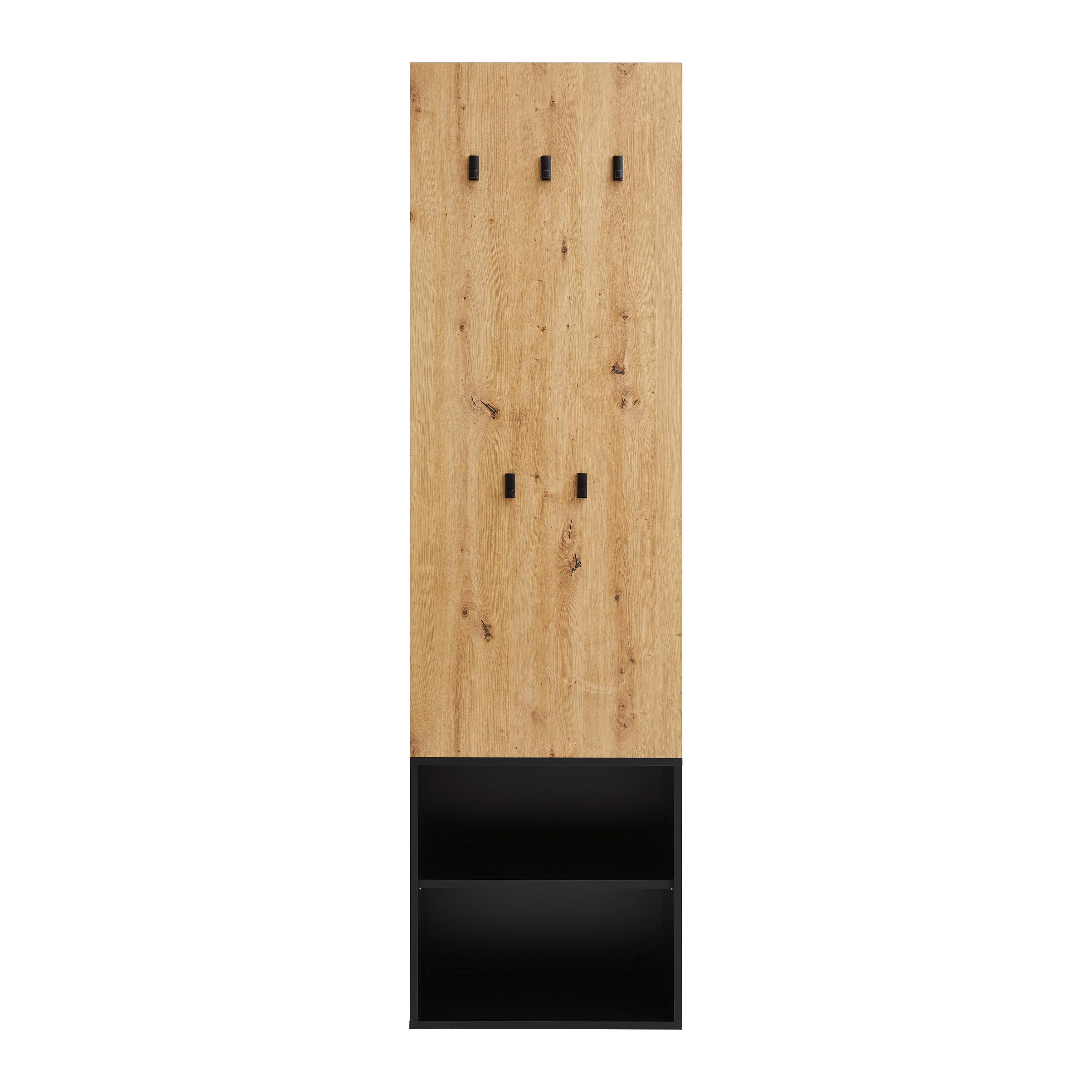 Šatna NEXT - černá/dub artisan, Moderní, kompozitní dřevo (55/195/38cm) - Mömax