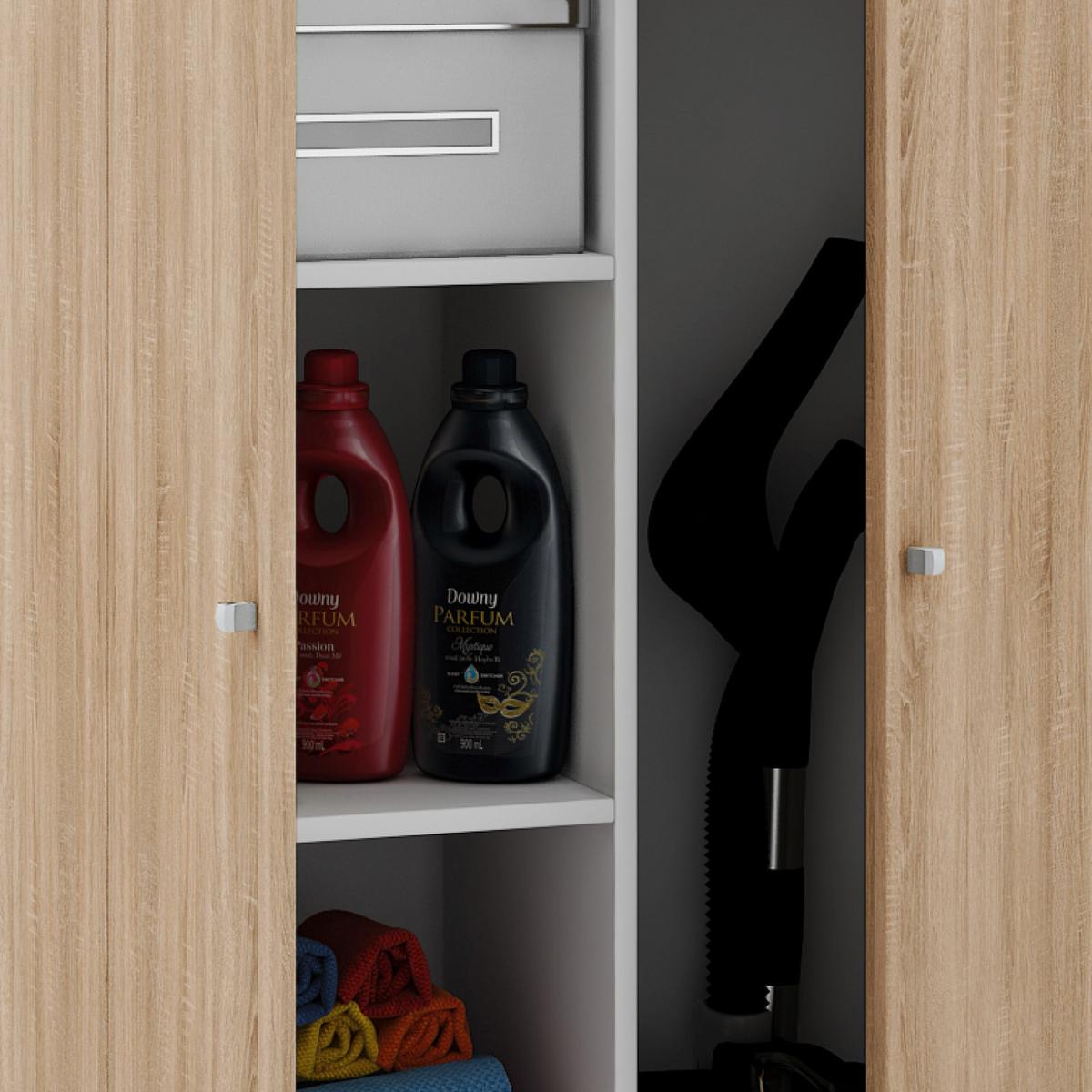 Víceúčelová skříň VANDOL, nástavba se zásuvkou - černá/barvy stříbra, Moderní, kompozitní dřevo/plast (70/238/39cm) - MID.YOU
