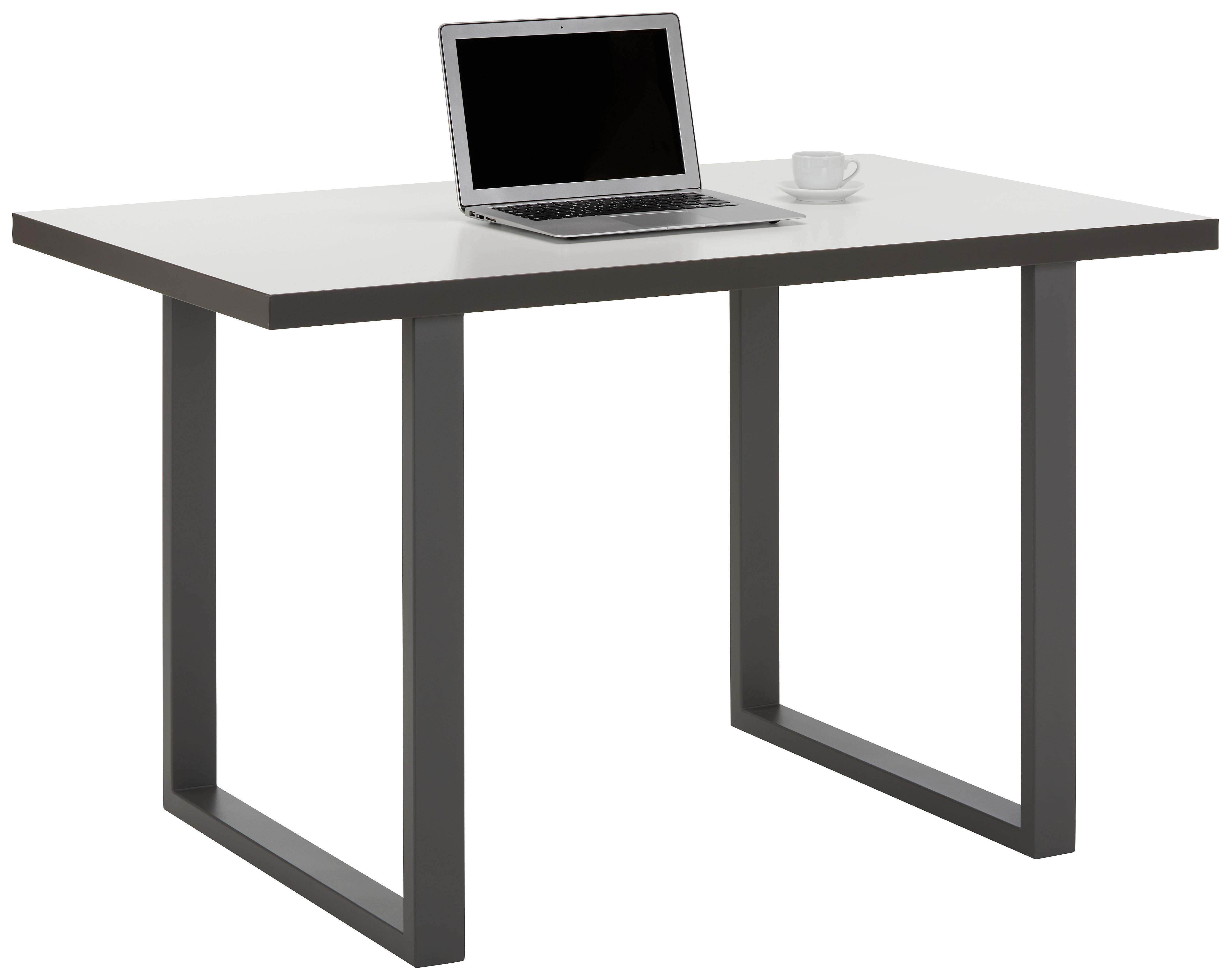 Písací stôl KEFLAVIK -EXKLUSIV- - sivá/biela, Modern, kov/kompozitné drevo (120/74,1/75cm) - Mömax