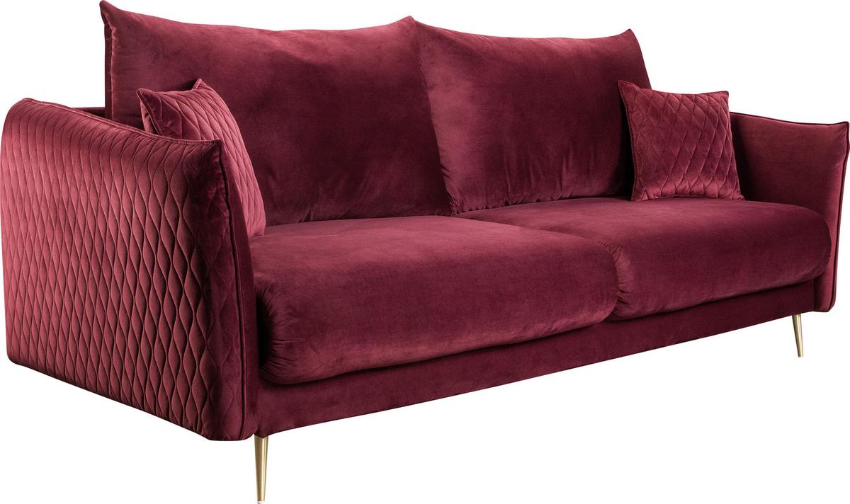 Schlafsofa Empoli - Weinrot/Goldfarben, Design, Textil (235/96/104cm) - MID.YOU