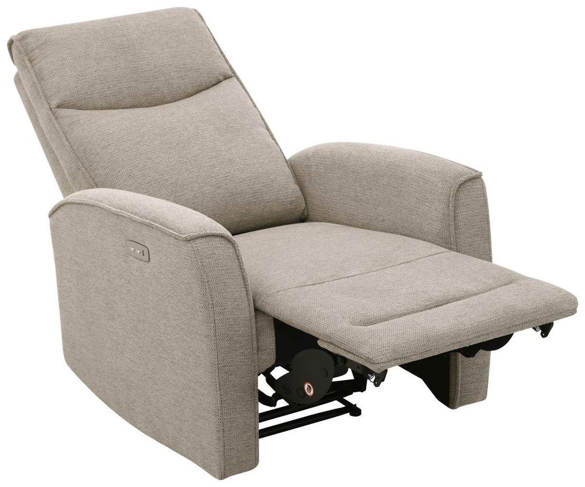 Fernsehsessel Leon Hellbraun mit Relaxfunktion - Hellbraun/Schwarz, Basics, Holz/Kunststoff (80/102/96cm) - Ondega