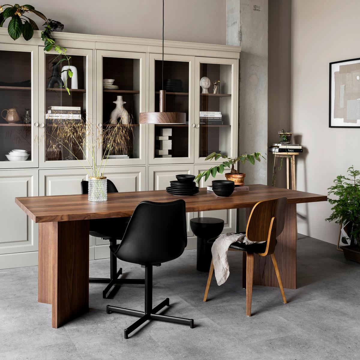 Vitrine Chow Grau B: 105cm - Grau, Design, Holz (105/215/40cm) - Livetastic