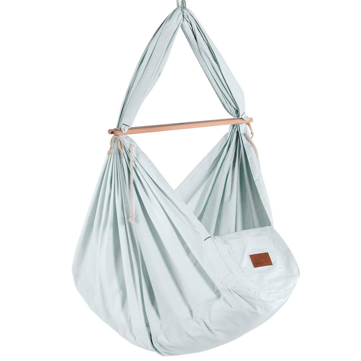 Federwiege Federwiegenset - Anthrazit/Hellgrau, Basics, Kunststoff/Textil (135/194/135cm) - SCHMUSEWOLKE